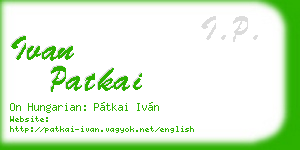 ivan patkai business card